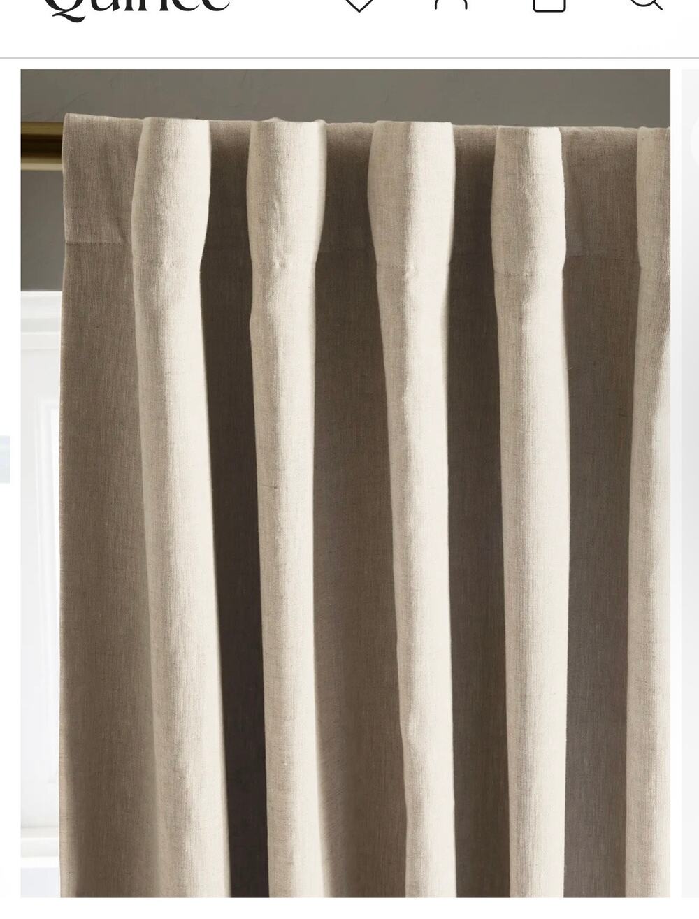 Quince Linen True Blackout Curtain Set of 2 Flax 48"x96"